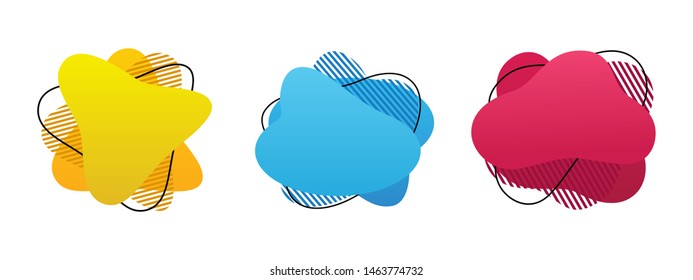 Set of modern abstract vector banners. Fluid gradient geometric for minimal banners, logo, flyer, poster, presentation and advertising. Abstract trendy liquid background.