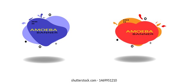 Set of modern abstract vector banners with flat geometric shapes. template ready for use in web or print design