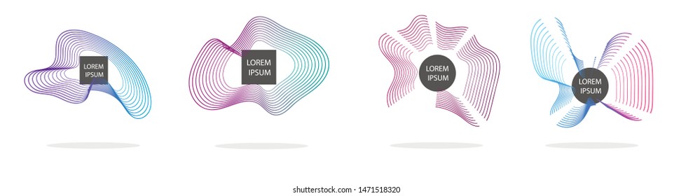 Set of modern abstract vector banners. Multicolor flat geometric shapes. Geometric gradient figures, trendy dynamic elements.