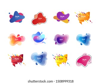 Set of modern abstract vector banners. Dynamical colored forms and line. Template for the design of logo, flyer or presentation. Vector illustration