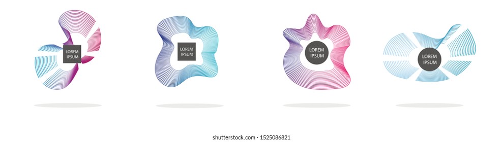 Set of modern abstract vector banners. Multicolor flat geometric shapes. Geometric gradient figures, trendy dynamic elements