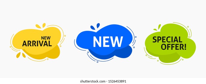 Set of modern abstract Vector banners, with yellow, blue and green color in flat syle. This banner element can be used for various promotional designs such as on websites, billboards and others.