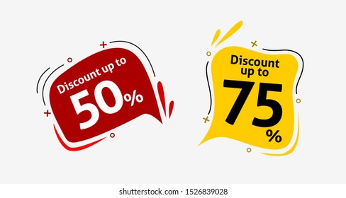 Set of modern abstract Vector banners, with red and yellow color in flat syle. This element designs can be used for various promotional such as on websites, billboards and others.