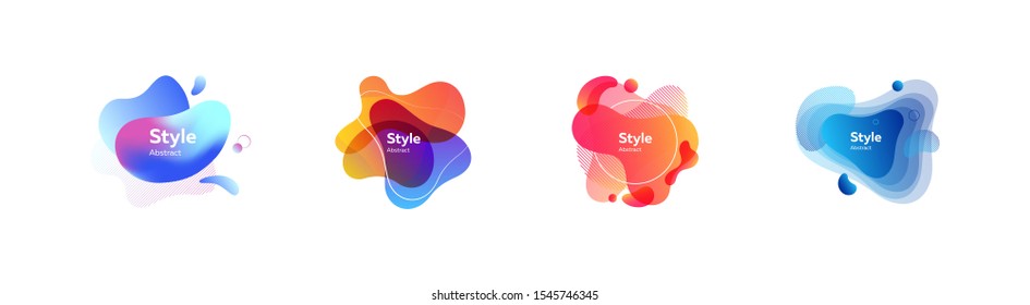 Set of modern abstract vector banners. Dynamical colored forms and line. Template for the design of logo, flyer or presentation. Vector illustration