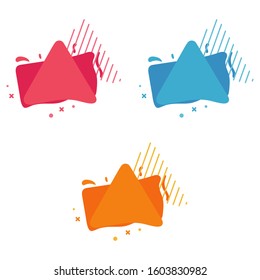 Set of modern abstract vector banners. Flat geometric shapes of different colors in memphis design style. Template ready for use in web or print design.