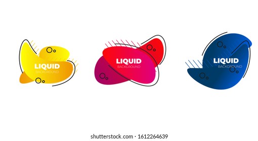 Set of modern abstract vector banners. Flat geometric liquid shapes with various colors. Modern vector templates, Templates for logo design, leaflets or presentations. EPS 10