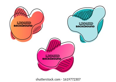 Set of modern abstract vector banners. Flat geometric liquid shapes with various colors. Modern vector templates, Templates for logo design, leaflets or presentations. EPS 10