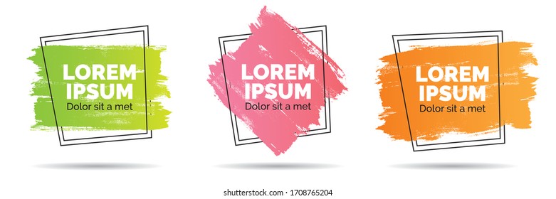 Set von modernen abstrakten Bannern für Vektorillustration. Farbpalette mit schwarzem Umriss - Vektorillustration