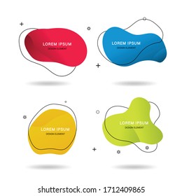 Set of modern abstract vector banners. Flat geometric shapes of different color, Template ready for use in web or print design.