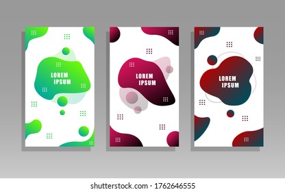 Set of modern abstract vector banners. Flat geometric shapes with various colors. Templates are ready to use in web or print design.