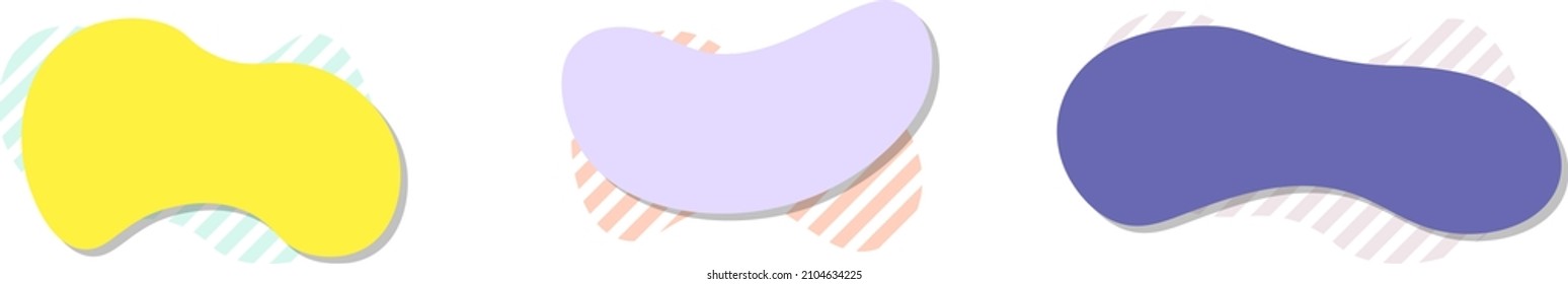 Set of modern abstract vector banners. Flat geometric shapes of different colors with black outline in memphis design style. Template ready for use in web or print design. eps 10