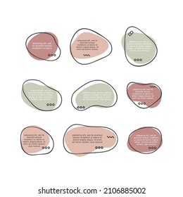 Set of modern abstract vector banners. Flat geometric shapes of different colors with black outline in memphis design style. Template ready for use in web or print design