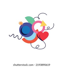 Set of modern abstract vector banners. Flat geometric shapes