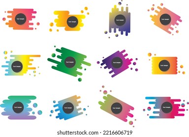 Set of modern abstract vector banners. Flat geometric shapes of different colors in memphis design style.
