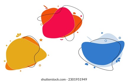 Set of modern abstract vector banners. Flat geometric shapes of different colors The template is ready for use in web or print design.