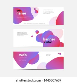 Set of modern abstract vector brochure ready for use to your technology business event. Gradient shapes with dynamic and airy effect. Cool gradient shapes composition. Eps10 vector.