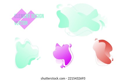 Set of modern abstract vector elements with dynamic colors. Perfect for gradient abstract Banners, Templates for designs, flyers or design assets