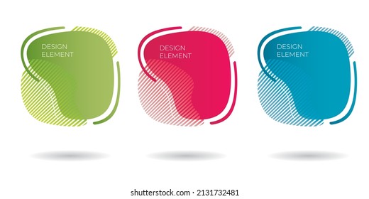 Conjunto de elementos gráficos vectoriales abstractos modernos. Banners abstractos degradados con formas líquidas fluidas. Plantilla para el diseño de un logotipo, volante, pancarta o presentación.