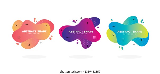 Set of modern abstract vector shapes with various fancy gradients. Flowing liquid effect background. Template for flyer, presentation, brochure or for logo. CMYK. EPS10.