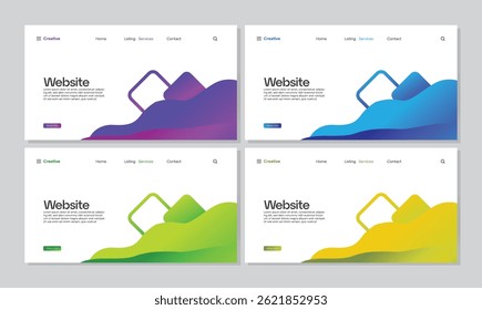 Set of Modern Abstract Website Homepage Templates Vector
