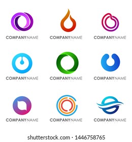 Set of modern alphabet logo design letter O. Initials logo collections.

