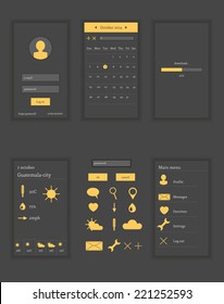 Set of modern app UI template