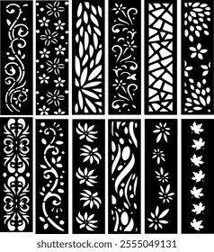 Set of modern arabic islamic geometric pattern, Ethnic modern patterns, art deco geometric pattern, floral laser cut pattern, geometric laser cut pattern