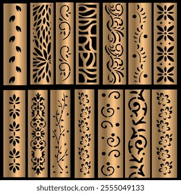 Set of modern arabic islamic geometric pattern, Ethnic modern patterns, art deco geometric pattern, floral laser cut pattern, geometric laser cut pattern