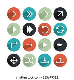 set of modern arrows icons