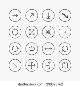 Set of modern arrows icons. Isolated on white background. Vector illustration, EPS 8.