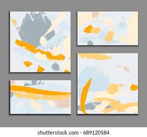 Set of Modern art brush strokes pattern. Artistic universal background. Brush textures. Wedding, anniversary, birthday, holiday, party. Design for poster, card, invitation, business card