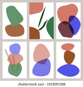 A set of modern backgrounds with abstract geometric backgrounds. Vector illustration. Various shapes and doodles.