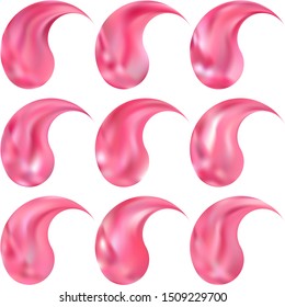 Set of modern backgrounds with yin or yang. Asian original east style. Trendy soft color theme. Pink fluid colorful gradient shapes for your mobile app and screens.