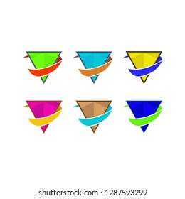 Set of modern badges on white background