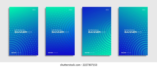 Set of modern banner design templates. Abstract gradient blue with dotted effects for business promotion, events, and social media posts. Vector template, 2023