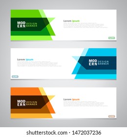 Set of modern banner designs for website templates or printing design.