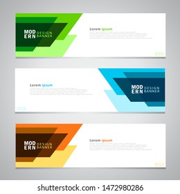 Set of modern banner designs for website templates or printing designs.