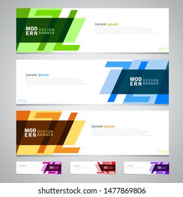 Set of modern banner designs for website templates or printing designs.