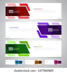 Set of modern banner designs for website templates or printing designs.