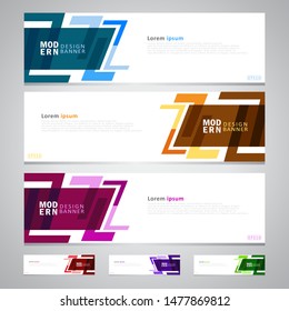Set of modern banner designs for website templates or printing designs.