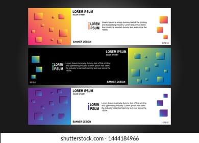 Set modern banner template design for web.