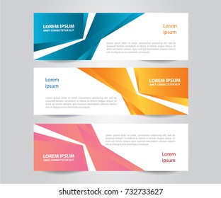 Set of Modern banner template design.Horizontal advertising banner.