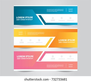 Set of Modern banner template design.Horizontal advertising banner.