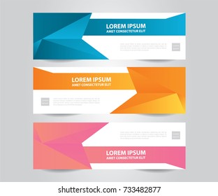 Set of Modern banner template design.Horizontal advertising banner.