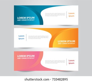 Set of Modern banner template design.Horizontal advertising banner.