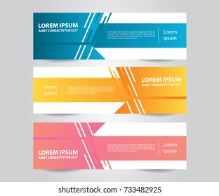 Set of Modern banner template design.Horizontal advertising banner.
