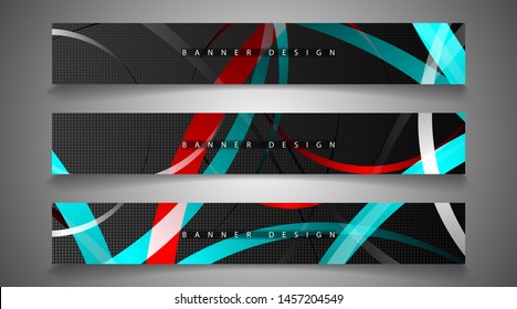 A set of modern banner vectors with geometric backgrounds. wave band design. suitable for any background