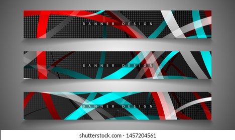 A set of modern banner vectors with geometric backgrounds. wave band design. suitable for any background