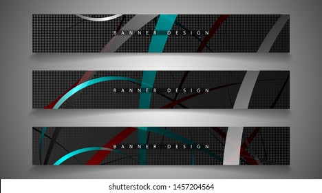 A set of modern banner vectors with geometric backgrounds. wave band design. suitable for any background