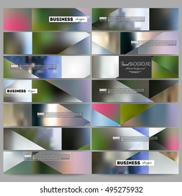 Set of modern banners. Abstract multicolored background, blurred nature landscapes, geometric vector, triangular style illustration